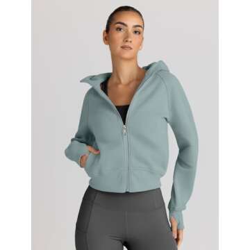 Trendy Queen Womens Zip Up Hoodies Jackets Cropped Sweatshirts Fleece Fall Outfits Casual Comfy Y2k ...