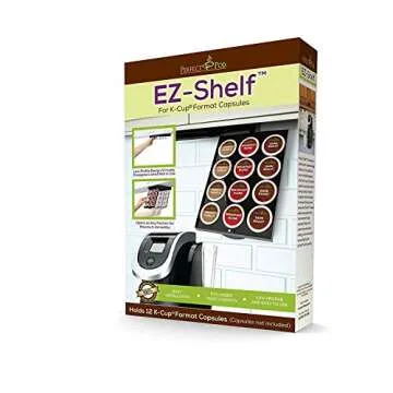 PERFECT POD EZ-Shelf Under Shelf Storage for K Cups, Space-Saving Under Counter Cabinet Coffee Pod H...