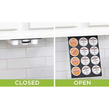 PERFECT POD EZ-Shelf Under Shelf Storage for K Cups, Space-Saving Under Counter Cabinet Coffee Pod Holder, 10.5" x 7.25" x 2", Holds 12 Cups