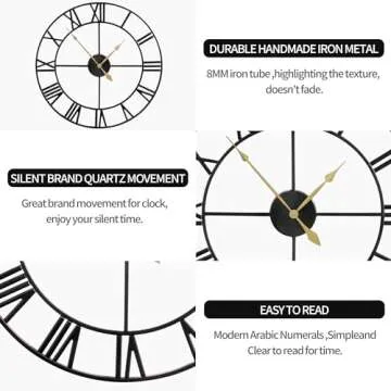 LEIKE 80CM Extra Large Wall Clock - Oversize Modern Decor