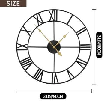 LEIKE 80CM Extra Large Wall Clock - Oversize Modern Decor