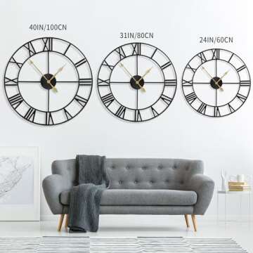 LEIKE 80CM Extra Large Wall Clock - Oversize Modern Decor