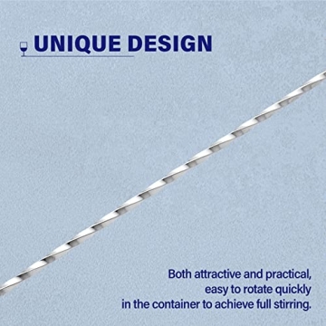 Briout Cocktail Mixing Spoons - Stylish 12" Stainless Steel Set