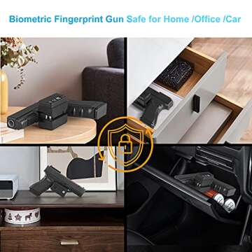 CENXIGO Biometric Trigger Lock for Pistols Gun Lock Fingerprint Quick Release Gun Trigger Lock for Handguns Revolvers