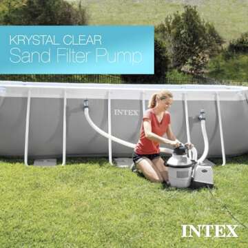 Intex SX2100 Krystal Clear Sand Filter Pump for Above Ground Pools: 2100 GPH Pump Flow Rate – Improved Circulation and Filtration – Easy Installation – Improved Water Clarity – Easy-to-Clean