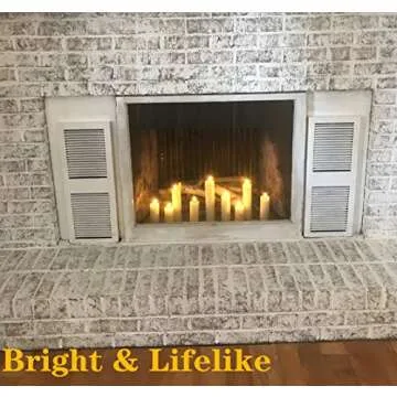 Eywamage Realistic Ivory Slim Flameless Pillar Candes with Remote, Real Wax Flickering Tall LED Battery Fireplace Candles Set of 9