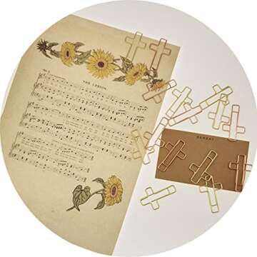 50 PCS Cross Paper Clips for Bible Study - Rose Gold