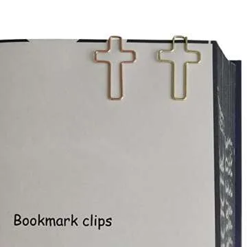 50 PCS Cross Paper Clips for Bible Study - Rose Gold