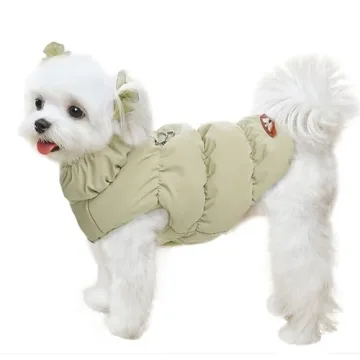 ABRRLO Winter Warm Dog Jacket for Small Medium Dogs Cat Cold Weather Coats with Harness Paded Dog Fl...