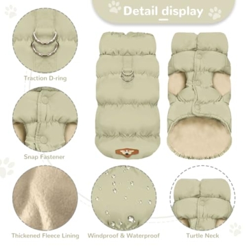 ABRRLO Winter Dog Jacket for Small Medium Dogs