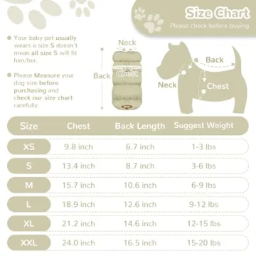 ABRRLO Winter Dog Jacket for Small Medium Dogs