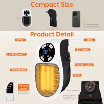 Powerful 500W Portable Electric Space Heater