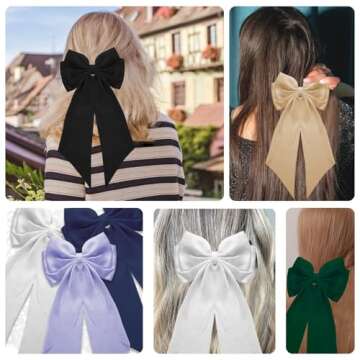 10 PCS Big Hair Bows for Women and Girls - Stylish Clips