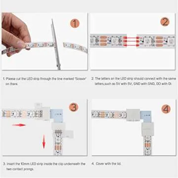 BTF-LIGHTING 10 Sets LED Strip 3PIN L Shape Connectors