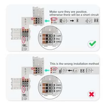 BTF-LIGHTING 10 Sets LED Strip 3PIN L Shape Connectors