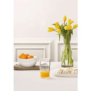 Bormioli Rocco Officina 1825 16 oz. Cooler Glass for Cold Drinks, Juices, and Cocktails, 4 Count (Pack of 1), Clear