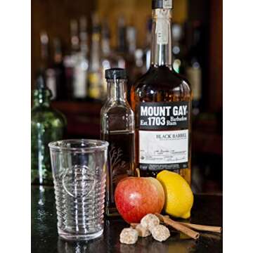 Bormioli Rocco Officina 1825 16 oz. Cooler Glass for Cold Drinks, Juices, and Cocktails, 4 Count (Pack of 1), Clear