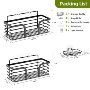 Durable Adhesive Shower Organizer Set for Stylish Storage