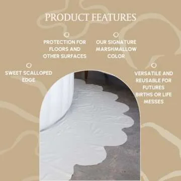 EarthsideFloorCoveringMarshmallow - Home Birth Essentials - Plastic Cover for Birthing Pool for Home Births (8.3 x 9) - Marshmallow - Home Birth Kit - PVC Plastic Pools - Home Birth Supplies