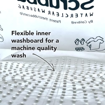 Scrubba Waterclear Wash Bag Portable Washing Machine - New Water Inlet/Outlet for easy rinsing - Manual Portable Washer for Travel, Camping, Laundry, Baby Clothes - Travel Essentials, Gift - 6.9 oz