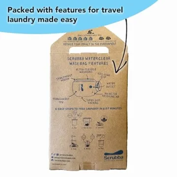 Scrubba Waterclear Wash Bag Portable Washing Machine - New Water Inlet/Outlet for easy rinsing - Manual Portable Washer for Travel, Camping, Laundry, Baby Clothes - Travel Essentials, Gift - 6.9 oz