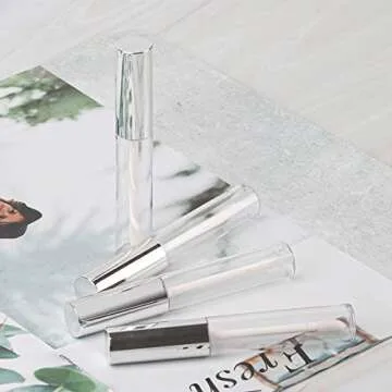 GTHER 10PCS 10ML Empty Lip Gloss Containers Tube with Wand, Refillable Lip Balm Bottles, Lipstick Sa...