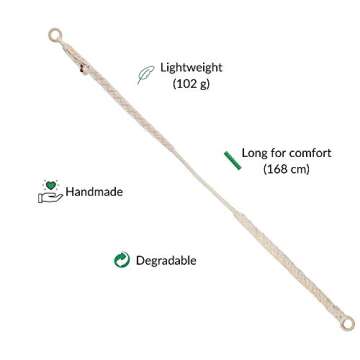 YogizMat Macramé Yoga Mat Strap - Extra Long (66 in) Carrying Sling. Use For Stretching. Handmade and Eco-Friendly- Braided White