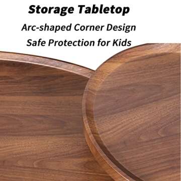 Wisfor Wood Nesting Coffee Table Set of 2, Walnut End Tables Sofa Tables for Living Room, Bedroom, Hotel