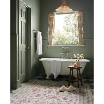 Loloi Rifle Paper Co. Rosa Collection RSA-01 Ivory Area Rug - Artistic Floral Motifs