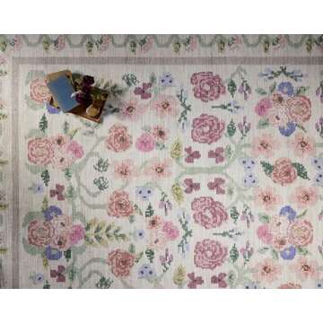 Loloi Rosa Collection Area Rug - Artistic Floral Design