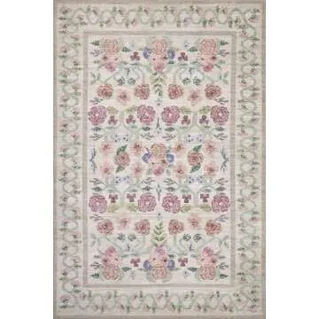 Loloi Rosa Collection Area Rug - Artistic Floral Design