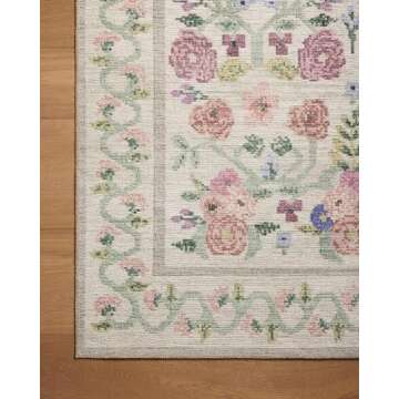 Loloi Rosa Collection Area Rug - Artistic Floral Design