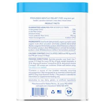 Native Pet Probiotics for Dogs - Dog Probiotics Powder for Digestive Health, Gut Support, & Immune B...
