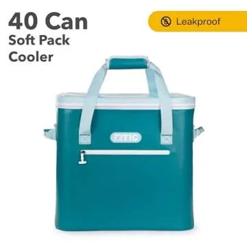 RTIC Soft Cooler 40 Can, Insulated Bag Portable Ice Chest Box for Lunch, Beach, Drink, Beverage, Travel, Camping, Picnic, Car, Trips, Floating Cooler Leak-Proof with Zipper, Deep Harbor