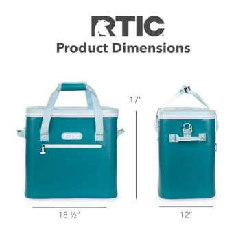 RTIC Soft Cooler 40 Can, Insulated Bag Portable Ice Chest Box for Lunch, Beach, Drink, Beverage, Travel, Camping, Picnic, Car, Trips, Floating Cooler Leak-Proof with Zipper, Deep Harbor