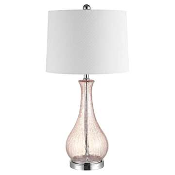 Safavieh Lighting Collection Finnley Light Blush Crackle 28-inch Bedroom Living Room Home Office Des...