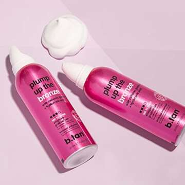 b.tan Dark Gradual Self Tanner Whip | Plump Up the Bronze - Daily Aerosol Foam to Build a Deep, Bronzed Everyday Glow, Enriched With Hyaluronic Acid + Guarana For Plump, Juicy Skin, 207ml