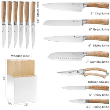 Kangdelun Natura Series 14 PCS Ultra Sharp Knife Set
