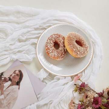 6 Pack White Cheesecloth Table Runner 10FT Long Boho Gauze Table Runner Rustic Sheer Runner for Wedd...