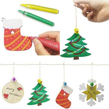 Hidreas 40PCS DIY Unfinished Christmas Ornaments Kit