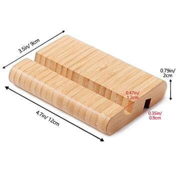 FadyDail Bamboo Cell Phone Stand Wooden Tablet Stand for Desktop, Wood Cell Phone Holder Desk Tablet...