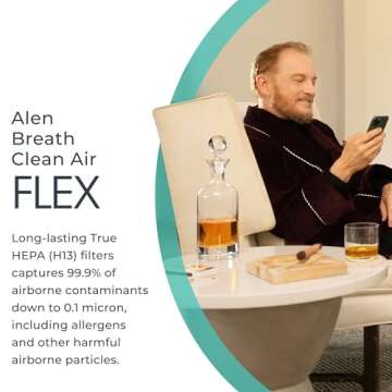 Alen BreatheSmart Flex HEPA Air Purifier - Compact, Powerful Odor Eliminator for Home