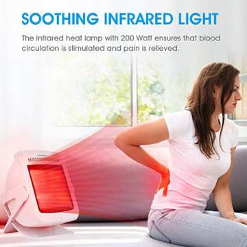 Hangsun Infrared Light Therapy Heating Lamp Red Light Heat Device IL80 for Back, Muscle, Knee, Joint, Neck, Shoulder Pain Relief