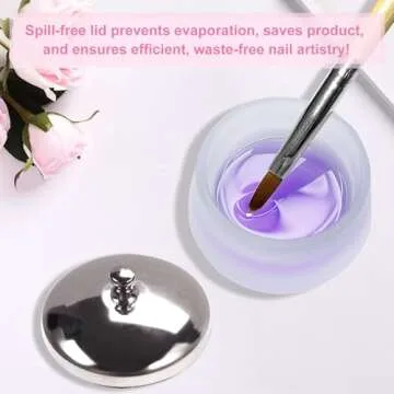 Matte Acrylic Liquid Dappen Dish with Lid for Nail Art