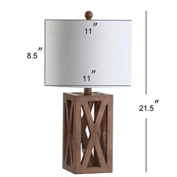 JONATHAN Y Wood LED Table Lamp for Bedroom Living Room