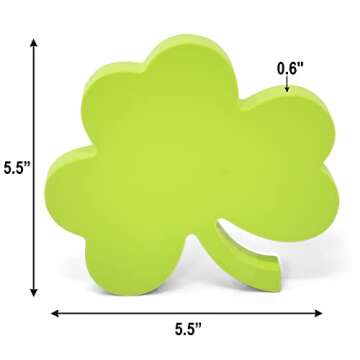 Gift Boutique 4 St Patrick's Day Shamrock Wooden Table Decoration Centerpieces