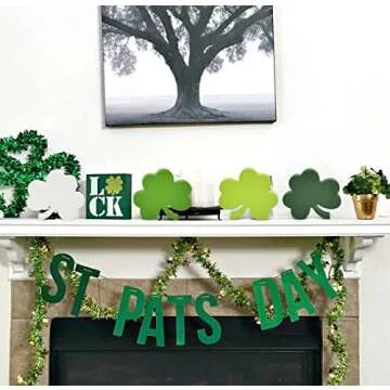 St Patrick's Day Shamrock Wooden Table Decorations