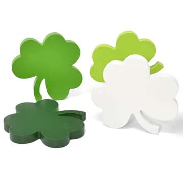 St Patrick's Day Shamrock Wooden Table Decorations