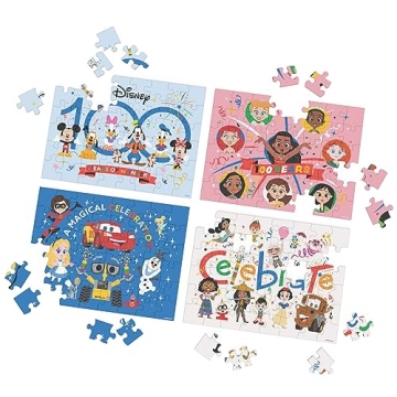 Disney100 4-Pack Jigsaw Puzzles for Kids Age 4-8