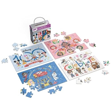 Disney100 4-Pack Jigsaw Puzzles for Kids Age 4-8